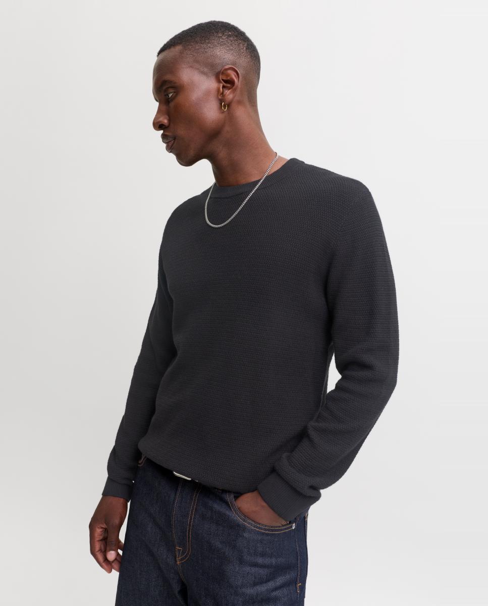 Jersey de hombre con cuello redondo y estructura - Jack & Jones - Negro Negro-3