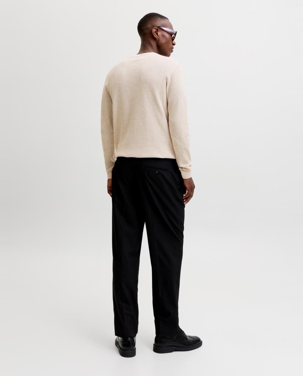 Jersey de hombre con cuello redondo y estructura - Jack & Jones - Crema Crema-2