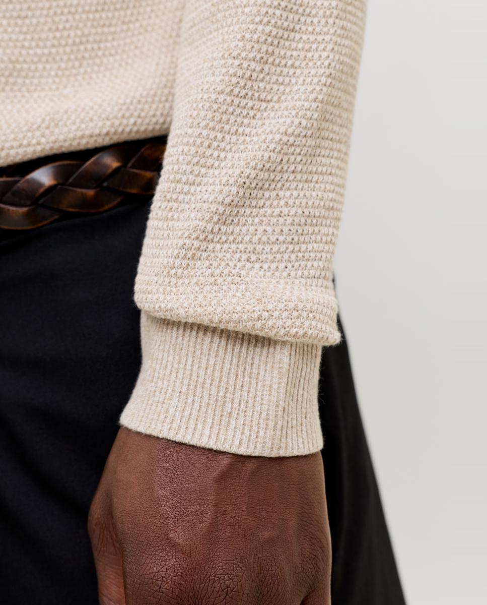 Jersey de hombre con cuello redondo y estructura - Jack & Jones - Crema Crema-4