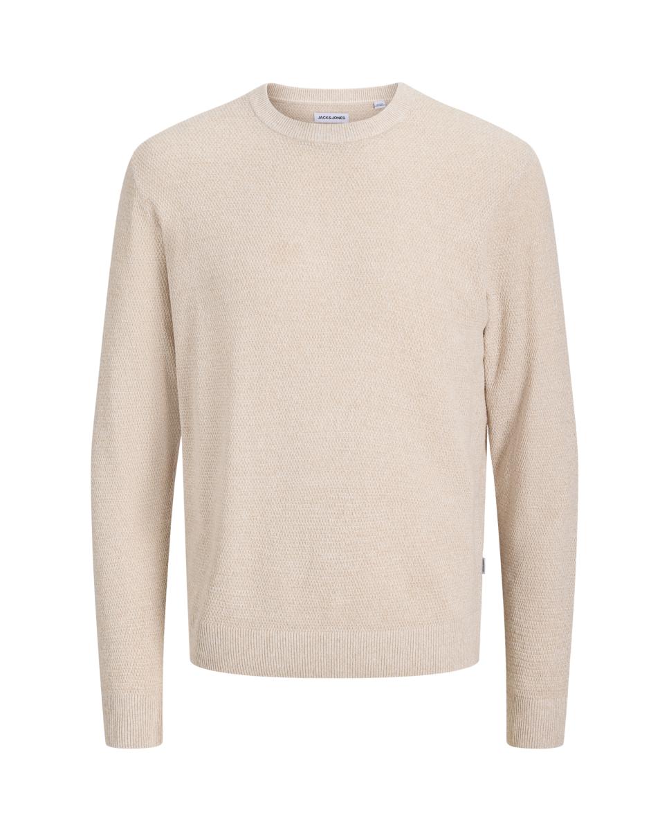 Jersey de hombre con cuello redondo y estructura - Jack & Jones - Crema Crema-6