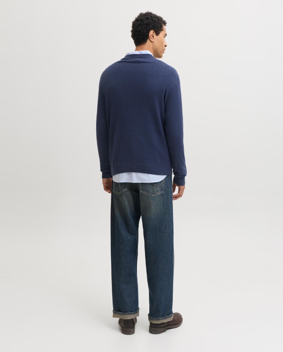Jersey de hombre con cuello redondo y estructura - Jack & Jones - Azul Azul-2