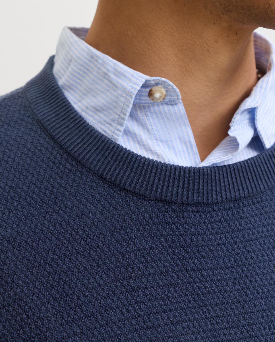 Jersey de hombre con cuello redondo y estructura - Jack & Jones - Azul Azul-4