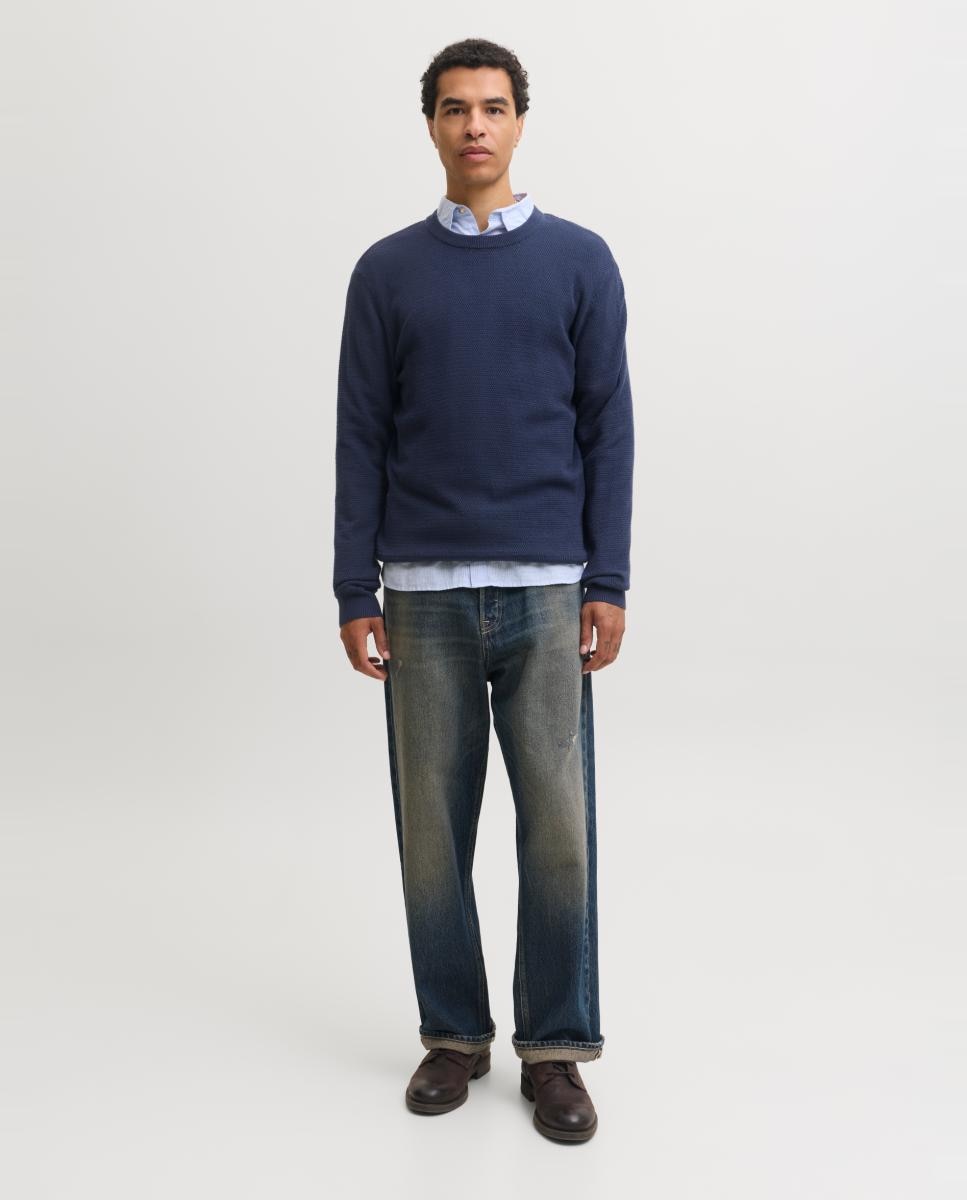 Jersey de hombre con cuello redondo y estructura - Jack & Jones - Azul Azul-8