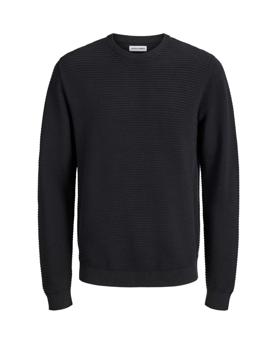 Imagen 0 de Jersey  de hombre con cuello redondo y estructura Negro