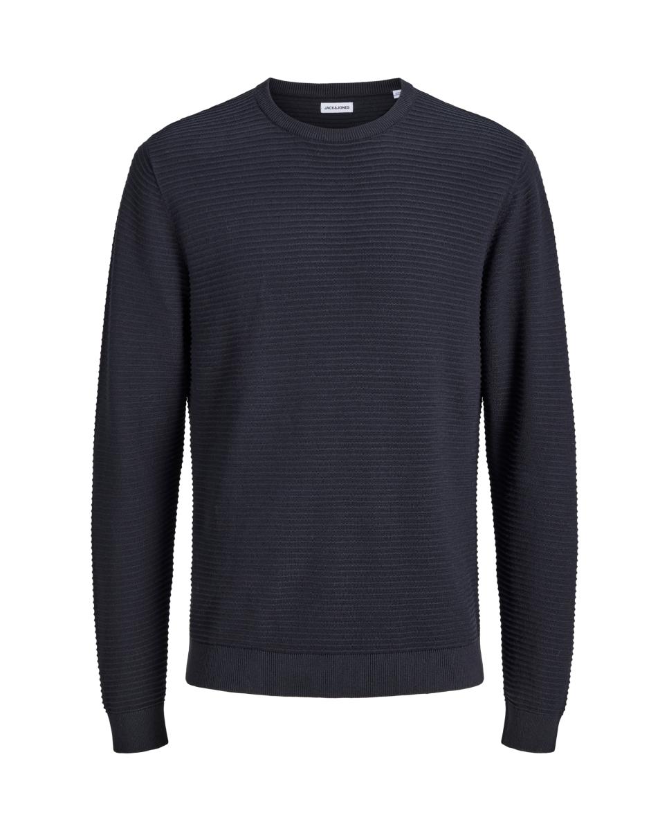 Jersey de hombre con cuello redondo y estructura - Jack & Jones - Azul marino Azul marino-2