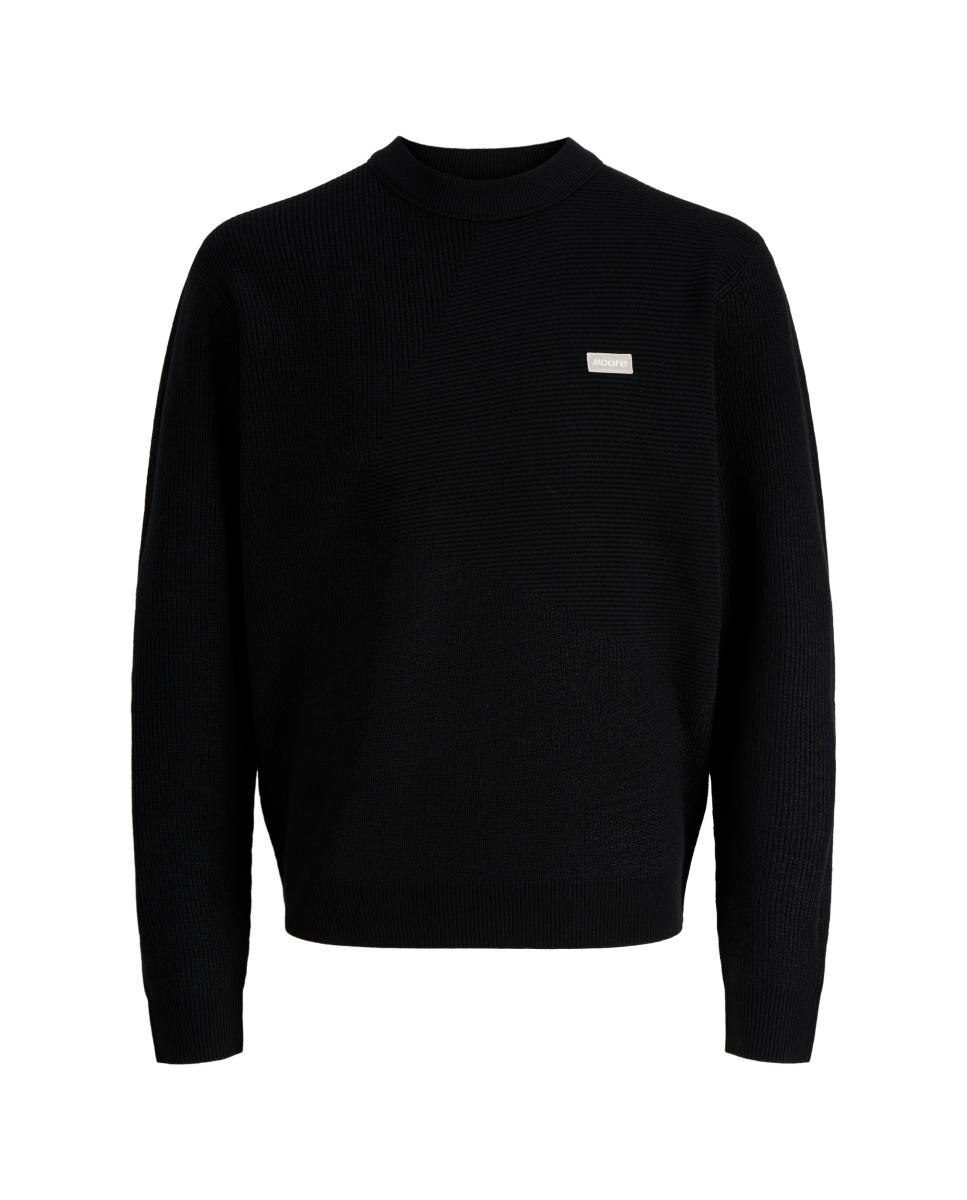 Jersey de hombre de punto con cuello redondo - Jack & Jones - Negro Negro-1