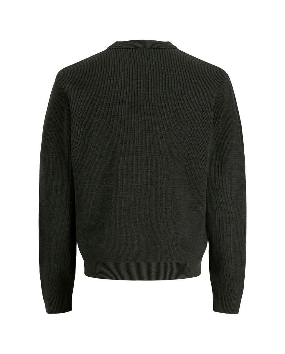 Jersey de hombre de punto con cuello redondo - Jack & Jones - Verde oscuro Verde oscuro-7