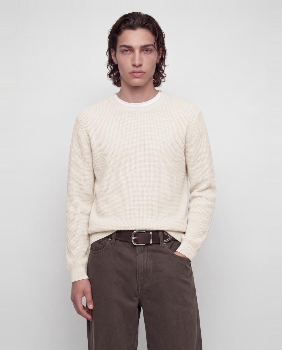 Imagen 0 de Jersey de hombre con cuello redondo Crudo