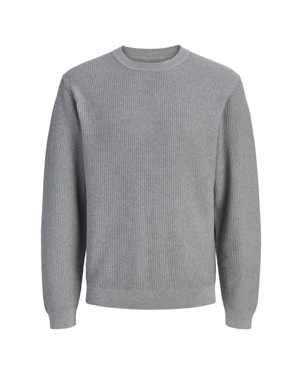 Jersey de hombre con cuello redondo - Jack & Jones - Gris Gris-1
