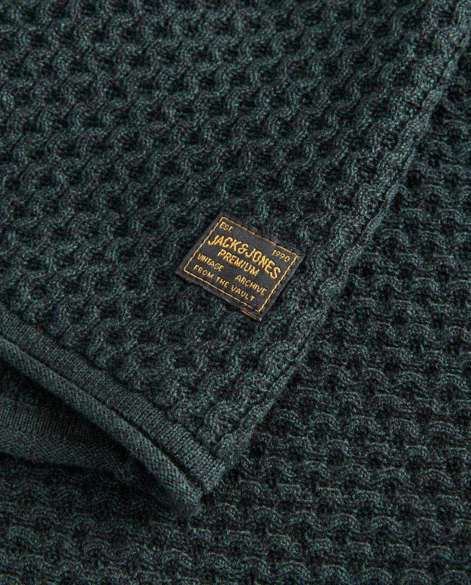 Jersey de hombre con cuello redondo - Jack & Jones - Verde oscuro Verde oscuro-4
