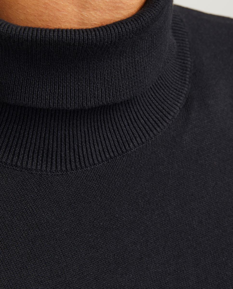 Jersey cuello alto slim con cabados en rib de hombre - Jack & Jones - Negro Negro-4