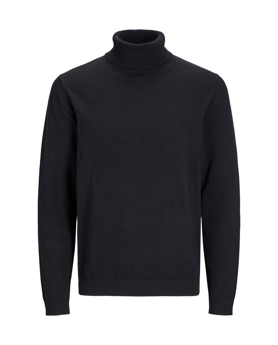 Jersey cuello alto slim con cabados en rib de hombre - Jack & Jones - Negro Negro-6