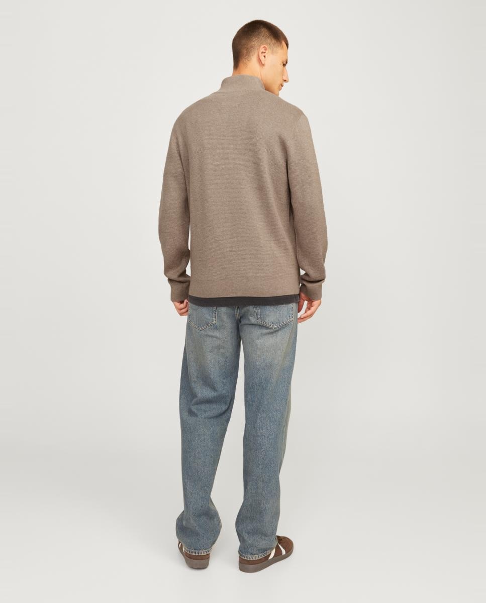 Jersey de hombre de punto con media cremallera - Jack & Jones - Marrón claro Marrón claro-2