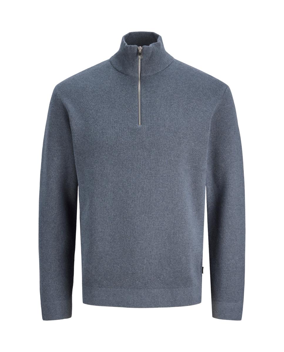 Jersey de hombre de punto con media cremallera - Jack & Jones - Azul Azul-5