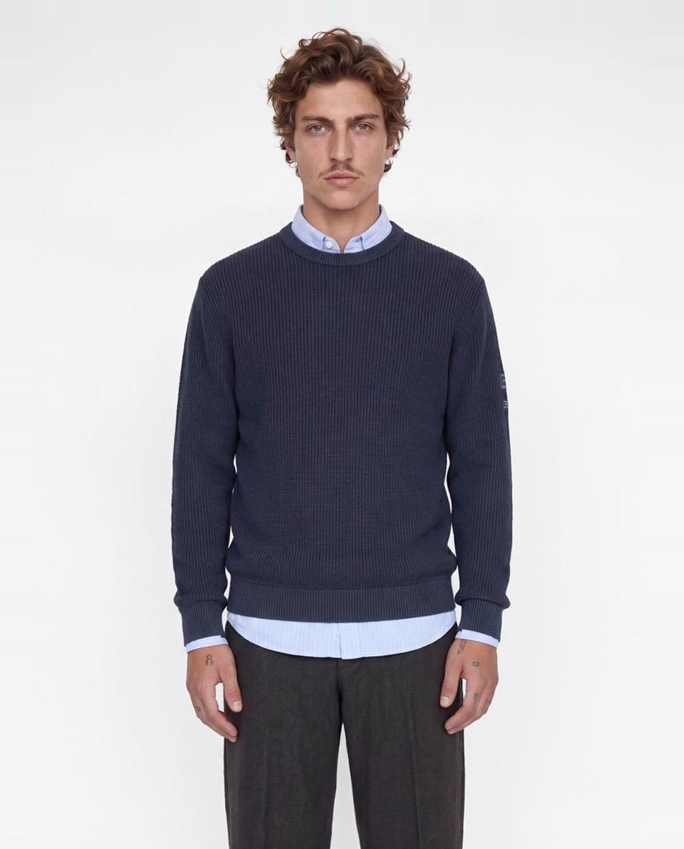 Imagen 1 de Jersey de hombre de punto con cuello redondo Azul marino