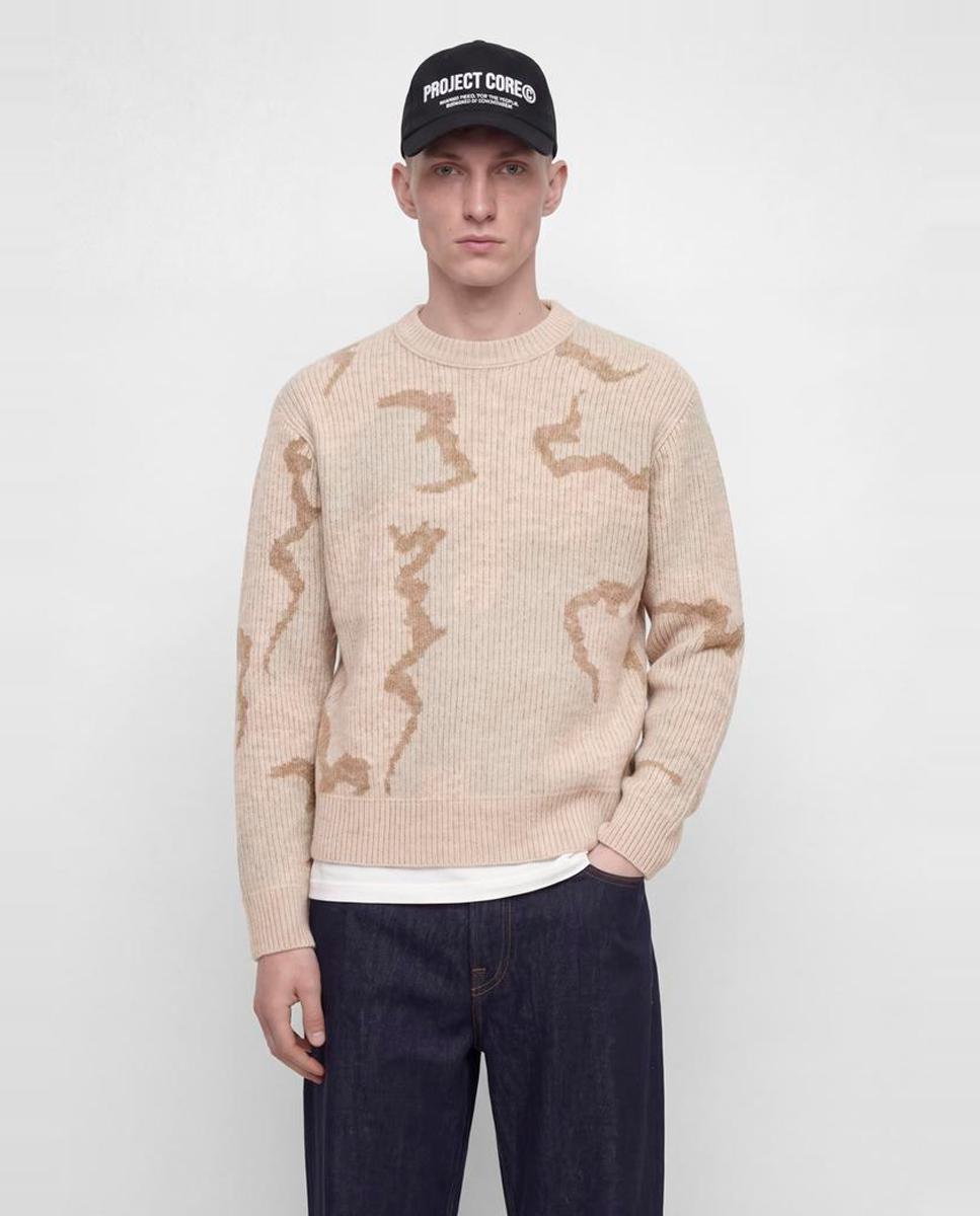 Jersey de hombre de punto con estampado camuflaje y cuello redondo - Jack & Jones - Estampado Estampado-1