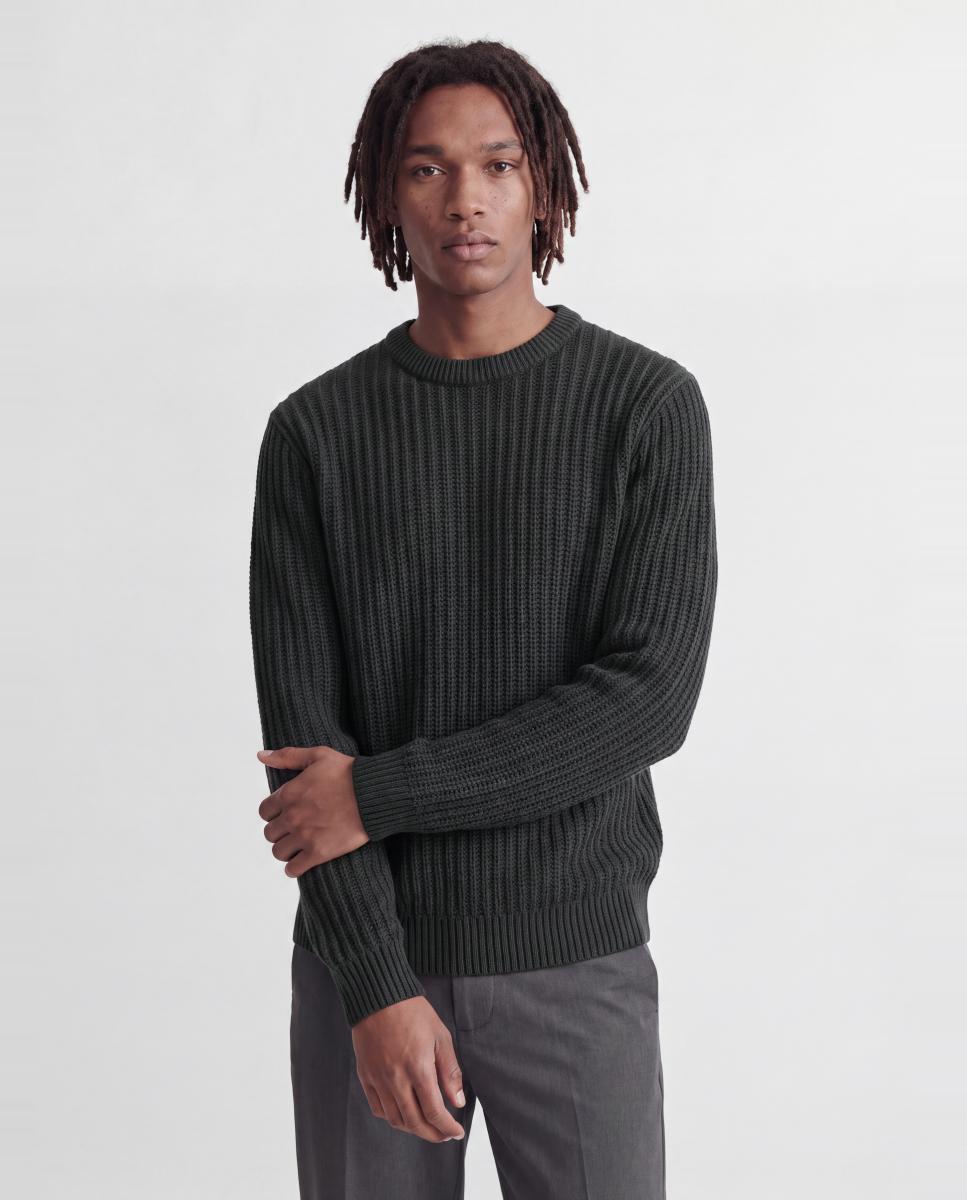 Jersey de hombre de punto con cuello redondo - Jack & Jones - Gris oscuro Gris oscuro-4