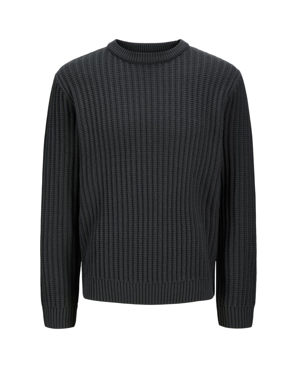 Jersey de hombre de punto con cuello redondo - Jack & Jones - Gris oscuro Gris oscuro-6