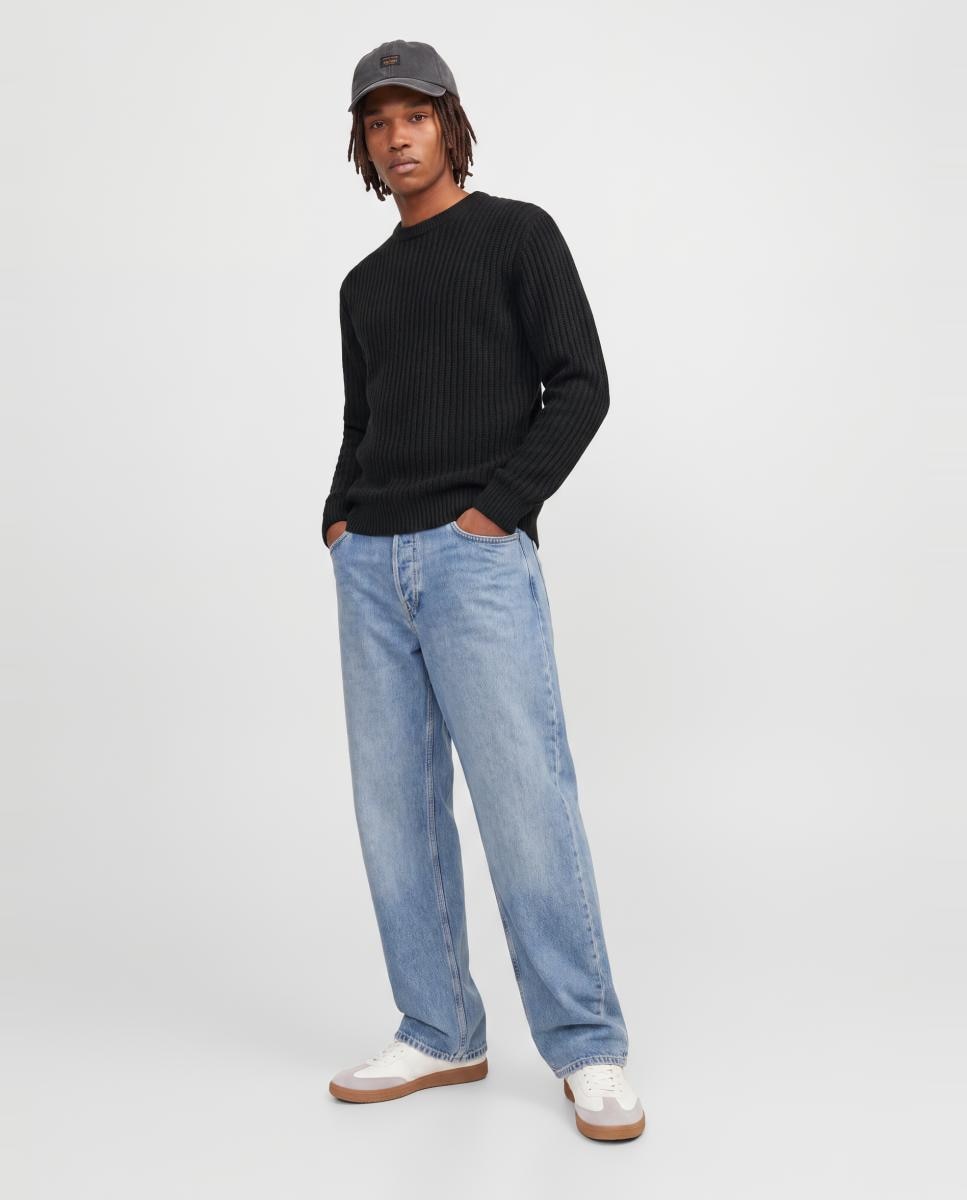 Jersey de hombre de punto con cuello redondo - Jack & Jones - Negro Negro-4