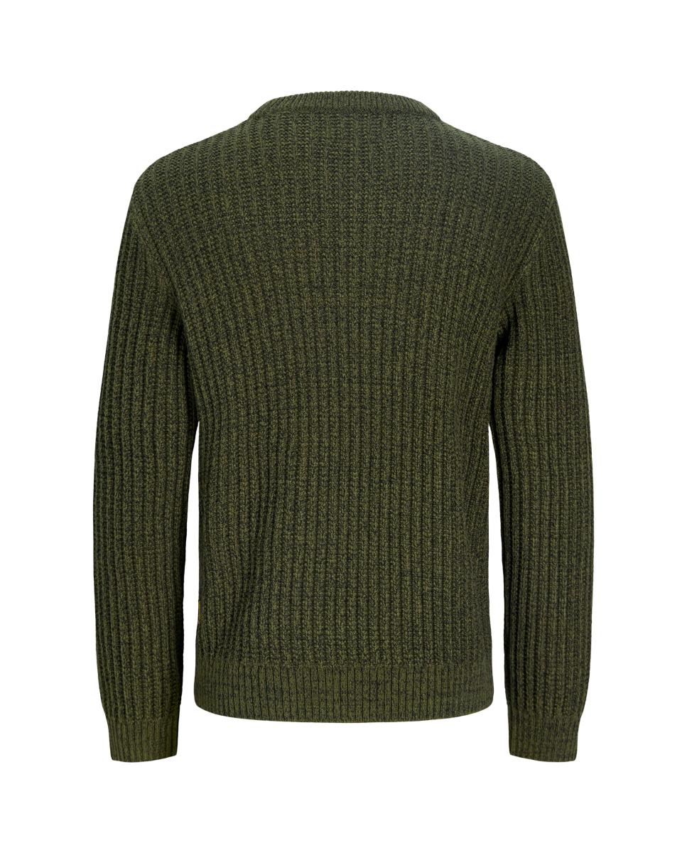 Jersey de hombre de punto con cuello redondo - Jack & Jones - Verde oscuro Verde oscuro-7