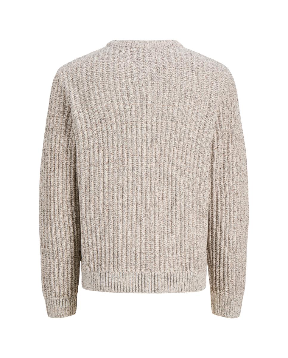 Jersey de hombre de punto con cuello redondo - Jack & Jones - Gris Gris-5