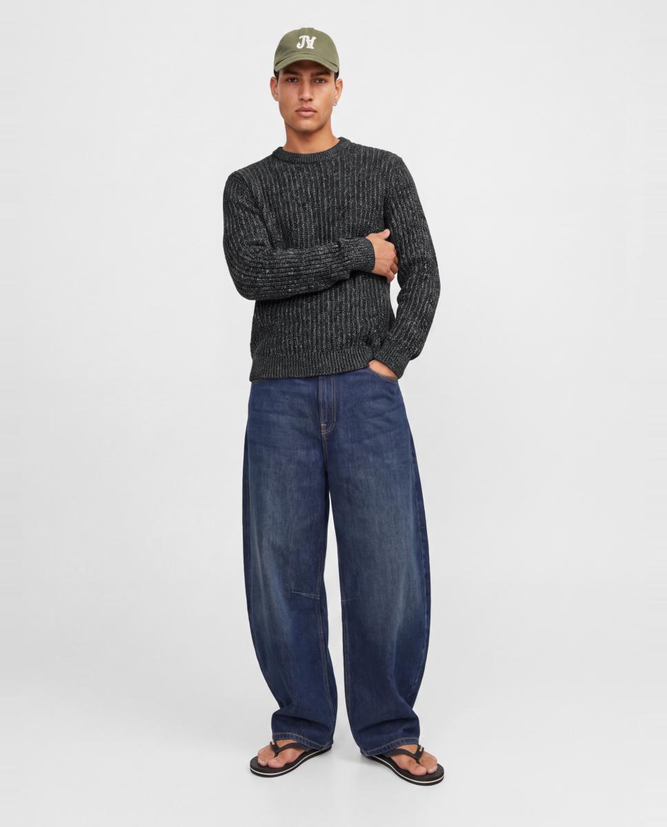 Jersey de hombre de punto con cuello redondo - Jack & Jones - Azul marino Azul marino-8