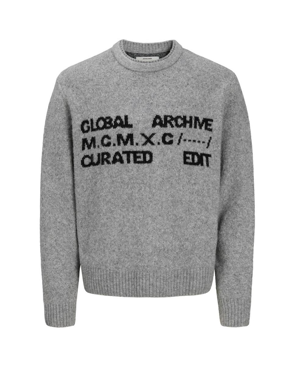 Imagen 1 de Jersey de hombre punto jacquard con cuello redondo - Jack & Jones - Gris Gris