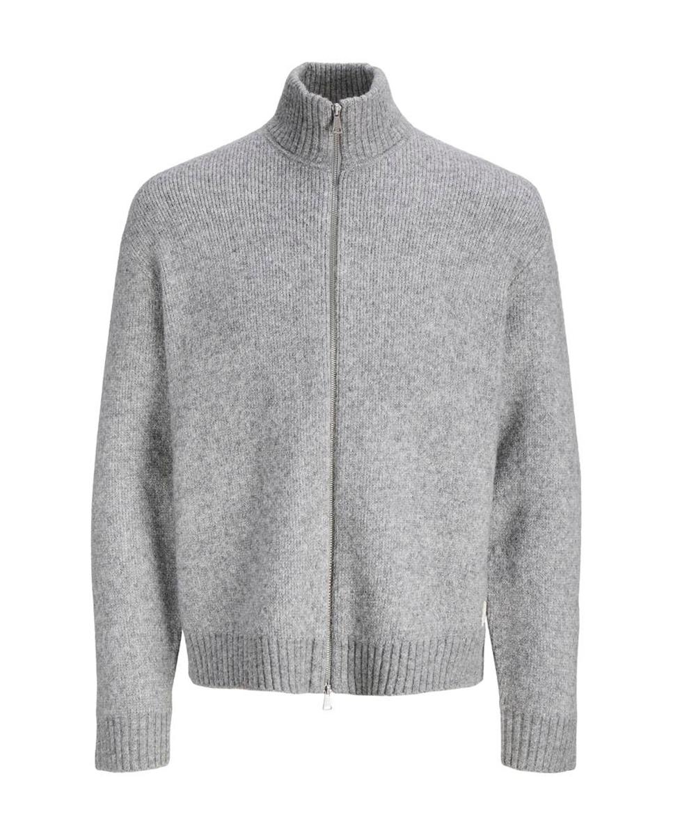 Chaqueta de punto de hombre con cremallera - Jack & Jones - Gris Gris-1