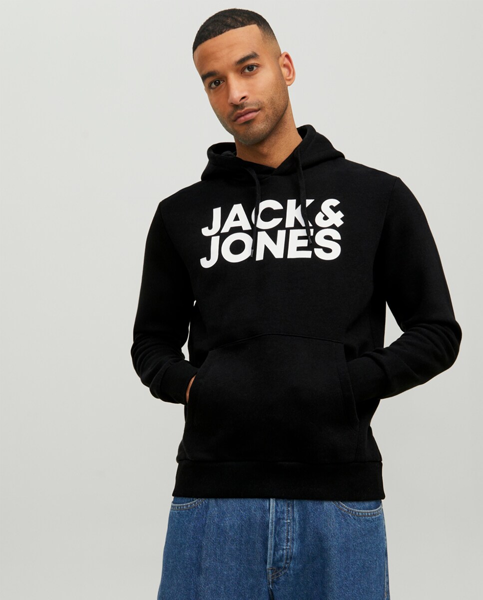 Sudadera de hombre negra con capucha · Jack Jones · El Corte Inglés