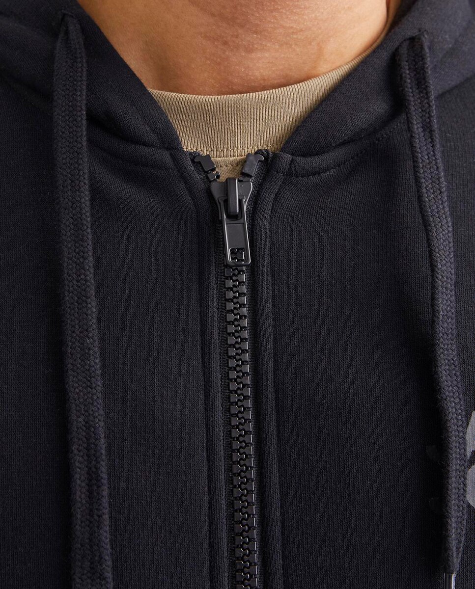 Sudadera de hombre con capucha y cremallera logo Jack & Jones - Negro Negro-5