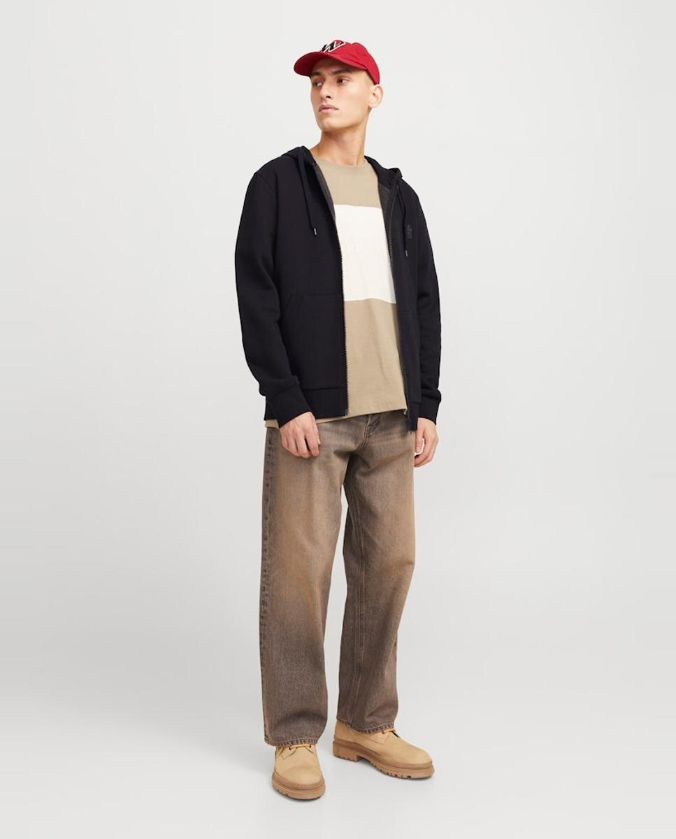 Sudadera de hombre con capucha y cremallera logo Jack & Jones - Negro Negro-6
