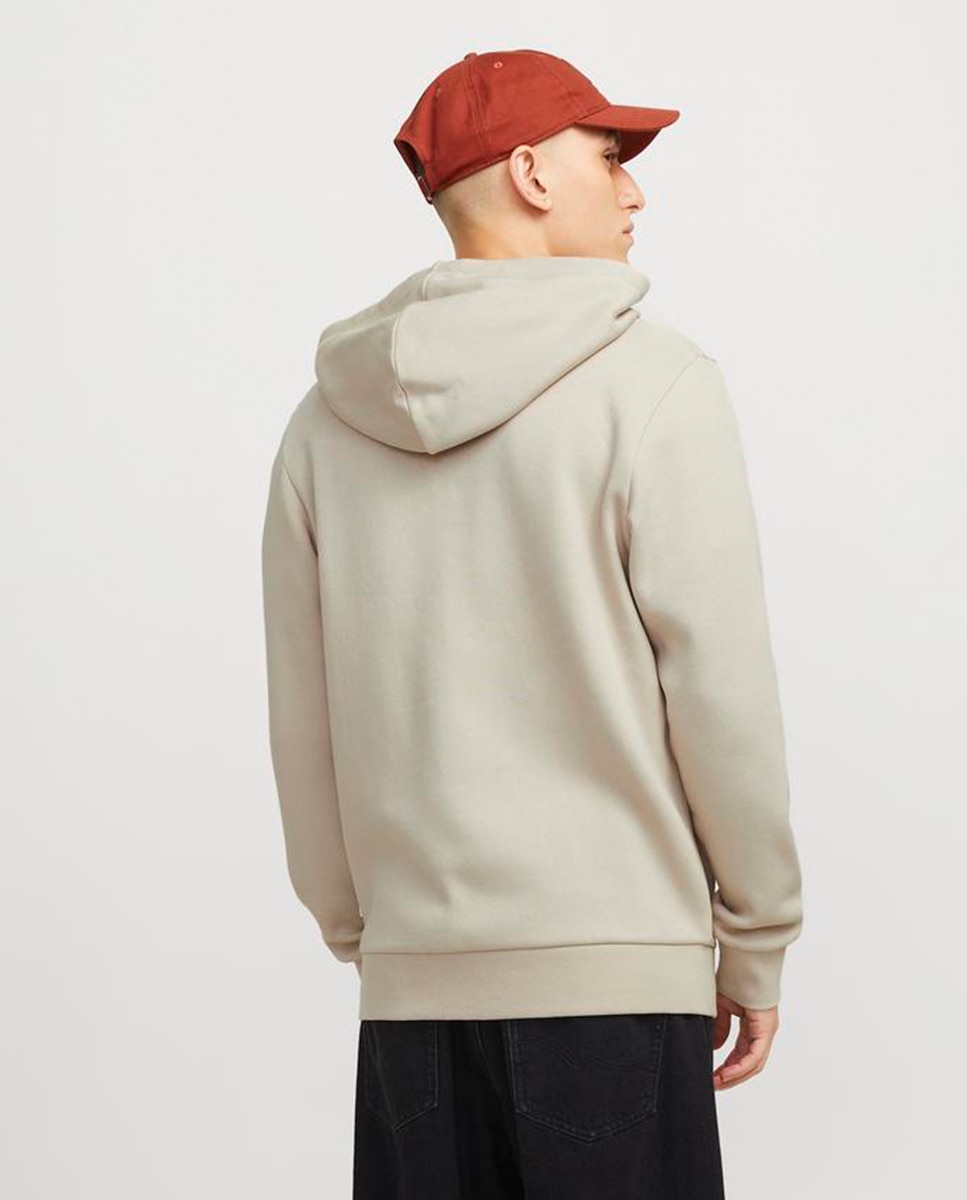 Sweatshirt com Capuz e Fecho de Correr Creme-2