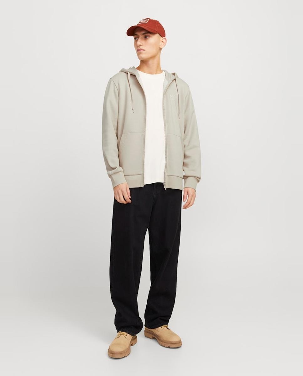 Sweatshirt com Capuz e Fecho de Correr Creme-4