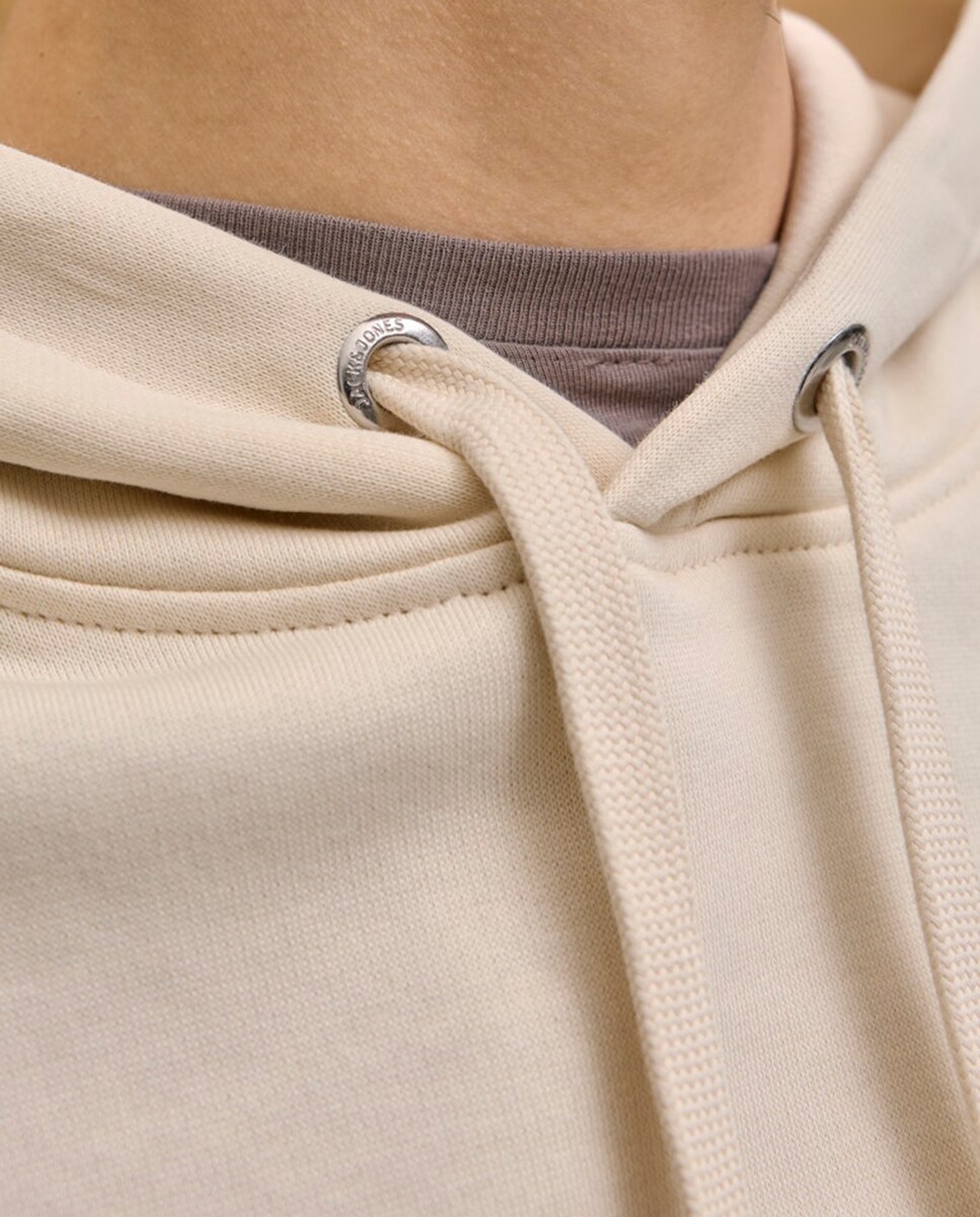 Sweatshirt com Capuz e Bolso Creme-4