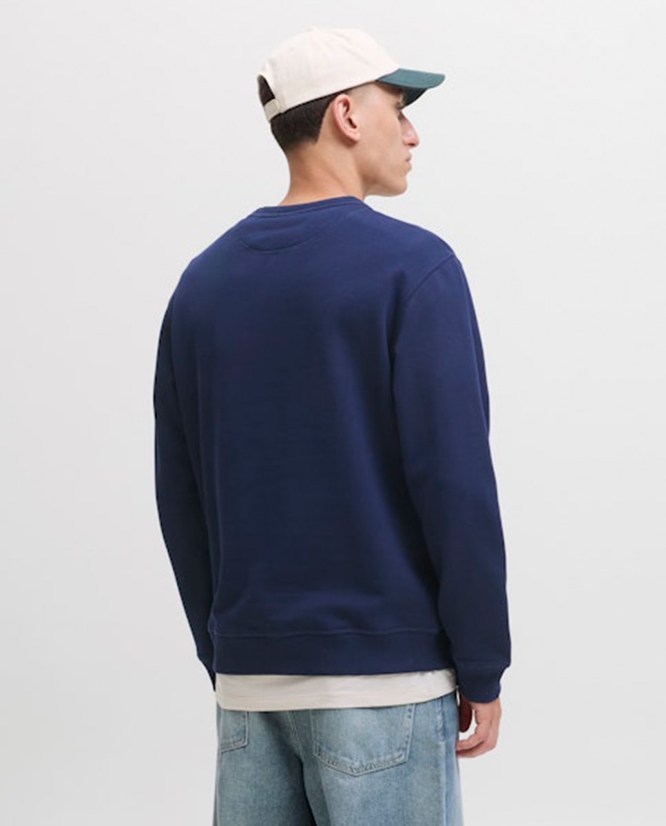 Sweatshirt com Capuz e Bolso Azul-2