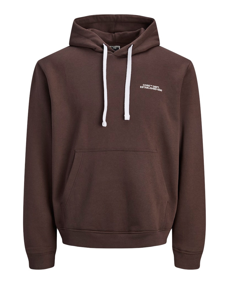 Sudadera de hombre con capucha y backprint - Jack & Jones - Marrón oscuro Marrón oscuro-6
