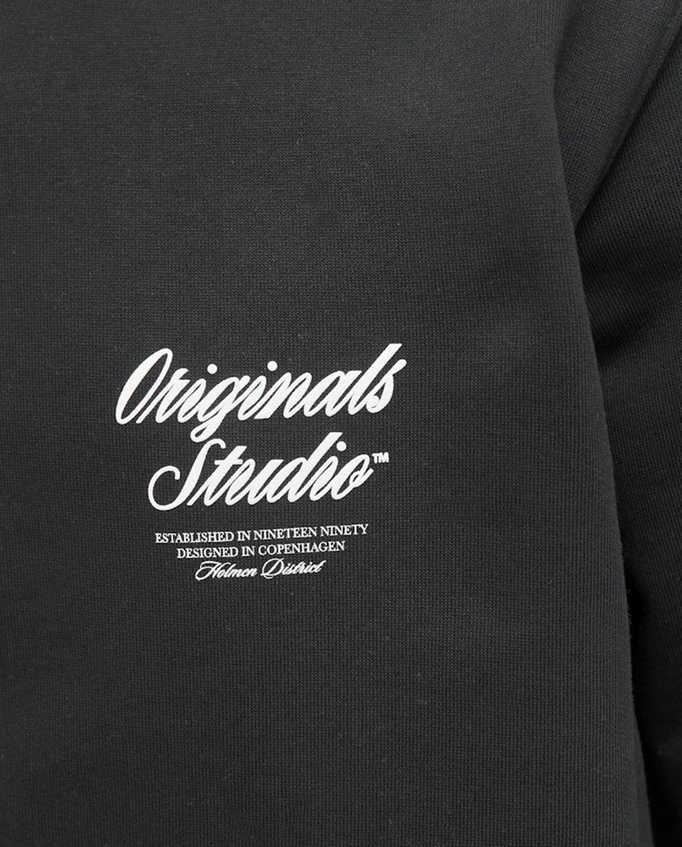 Sudadera de hombre con capucha y backprint - Jack & Jones - Negro Negro-4