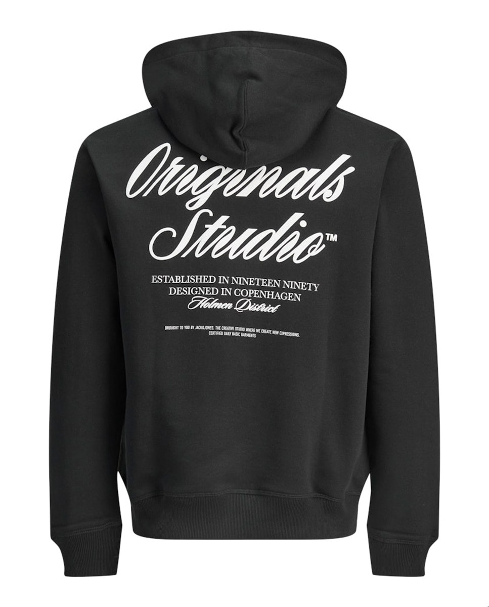 Sudadera de hombre con capucha y backprint - Jack & Jones - Negro Negro-7