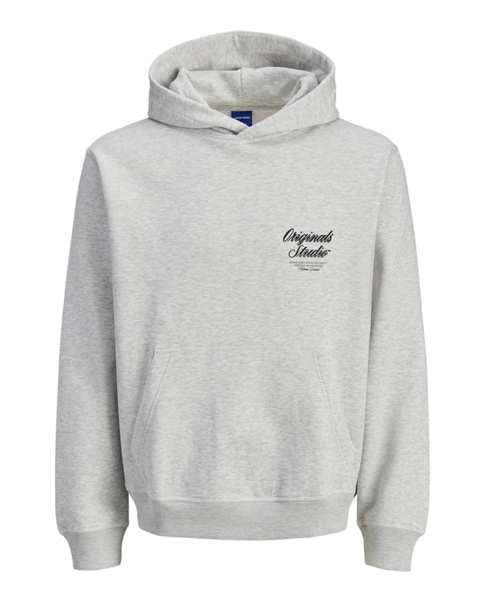 Sudadera de hombre con capucha y backprint - Jack & Jones - Gris claro Gris claro-5