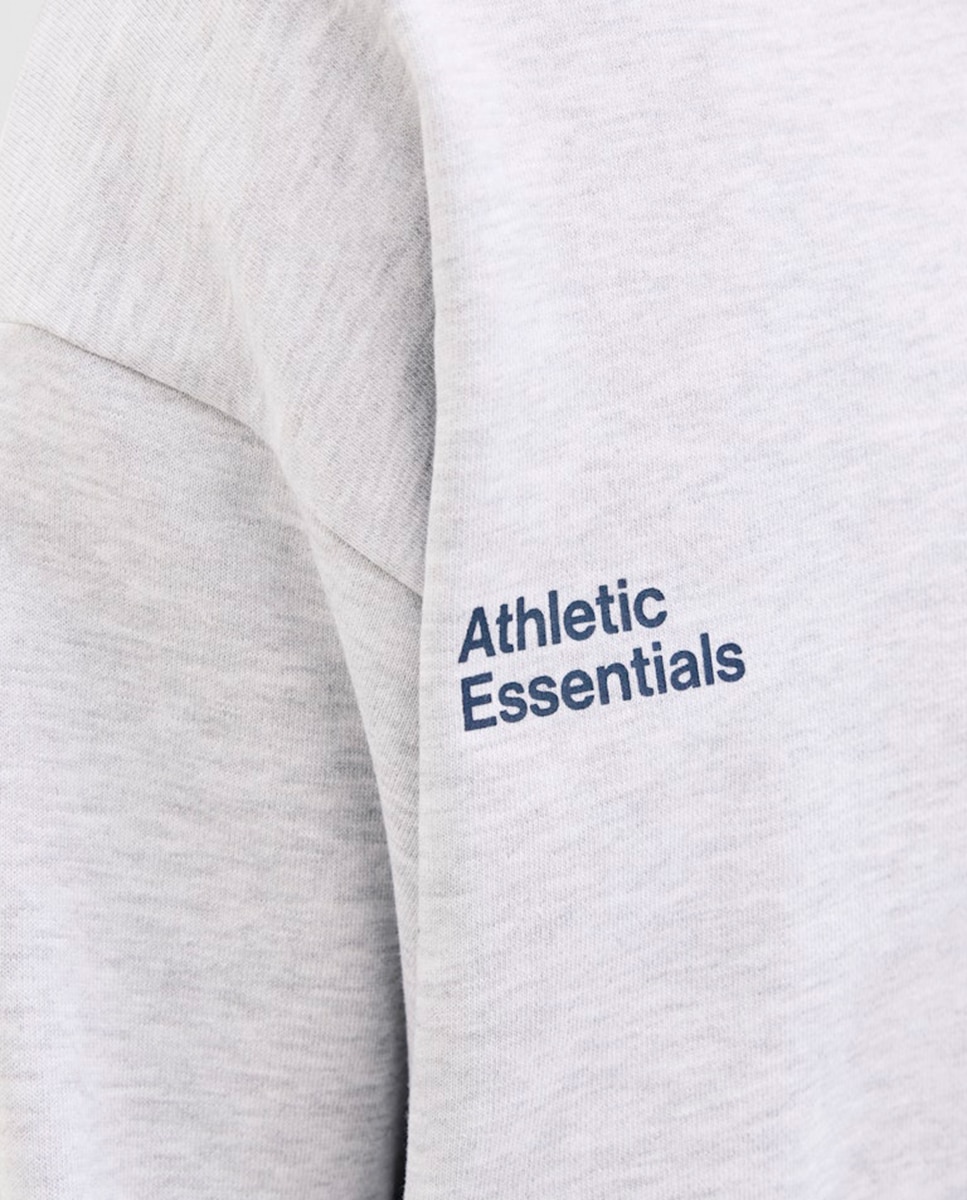 Sweatshirt sem Capuz com Estampado Traseiro Cinzento-claro-4