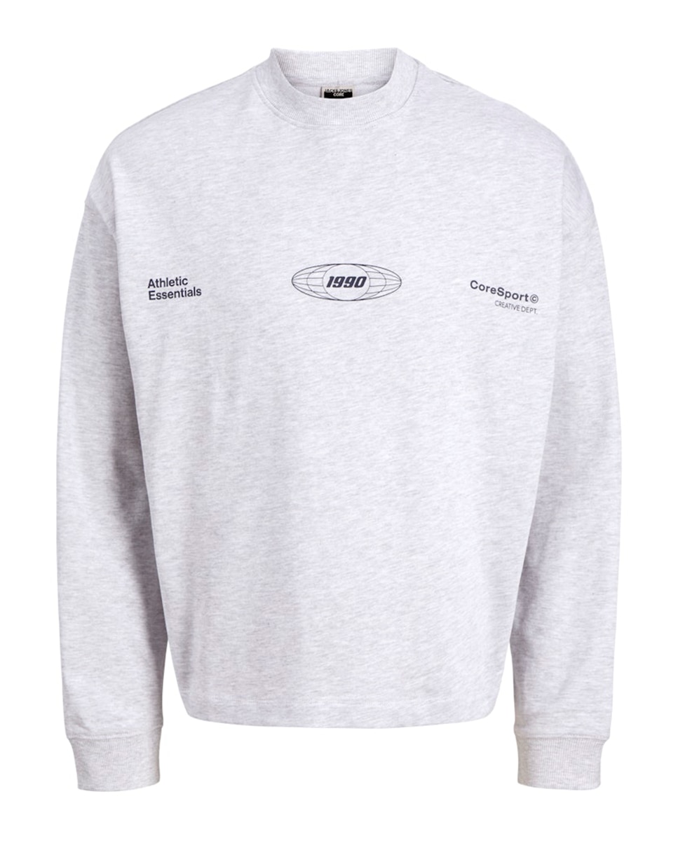 Sweatshirt sem Capuz com Estampado Traseiro Cinzento-claro-6