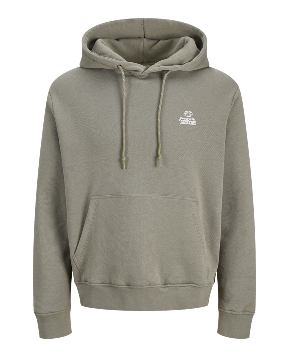 Sudadera de hombre con capucha y back print - Jack & Jones - Gris oscuro Verde-1