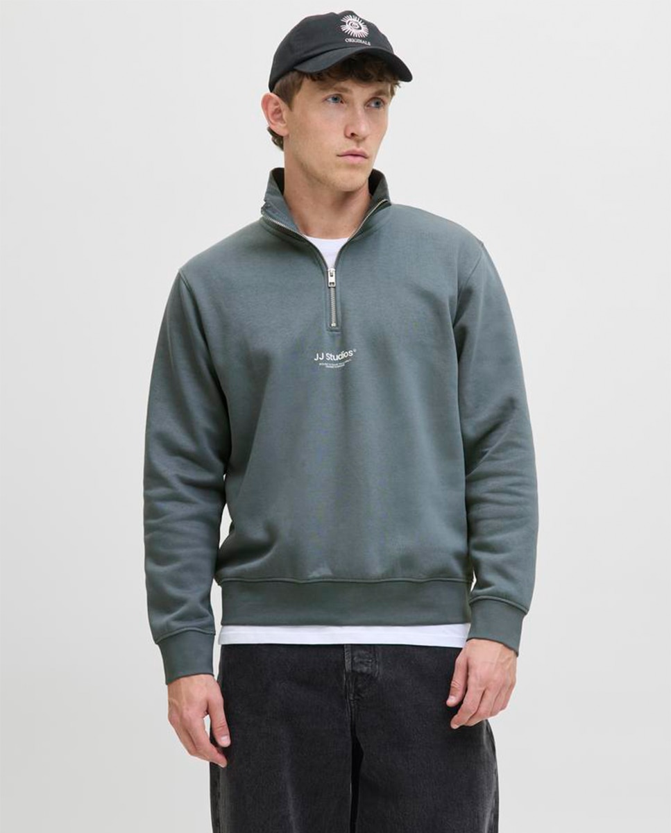 Sudadera de hombre sin capucha con cierre - Jack & Jones - Azul Azul-1