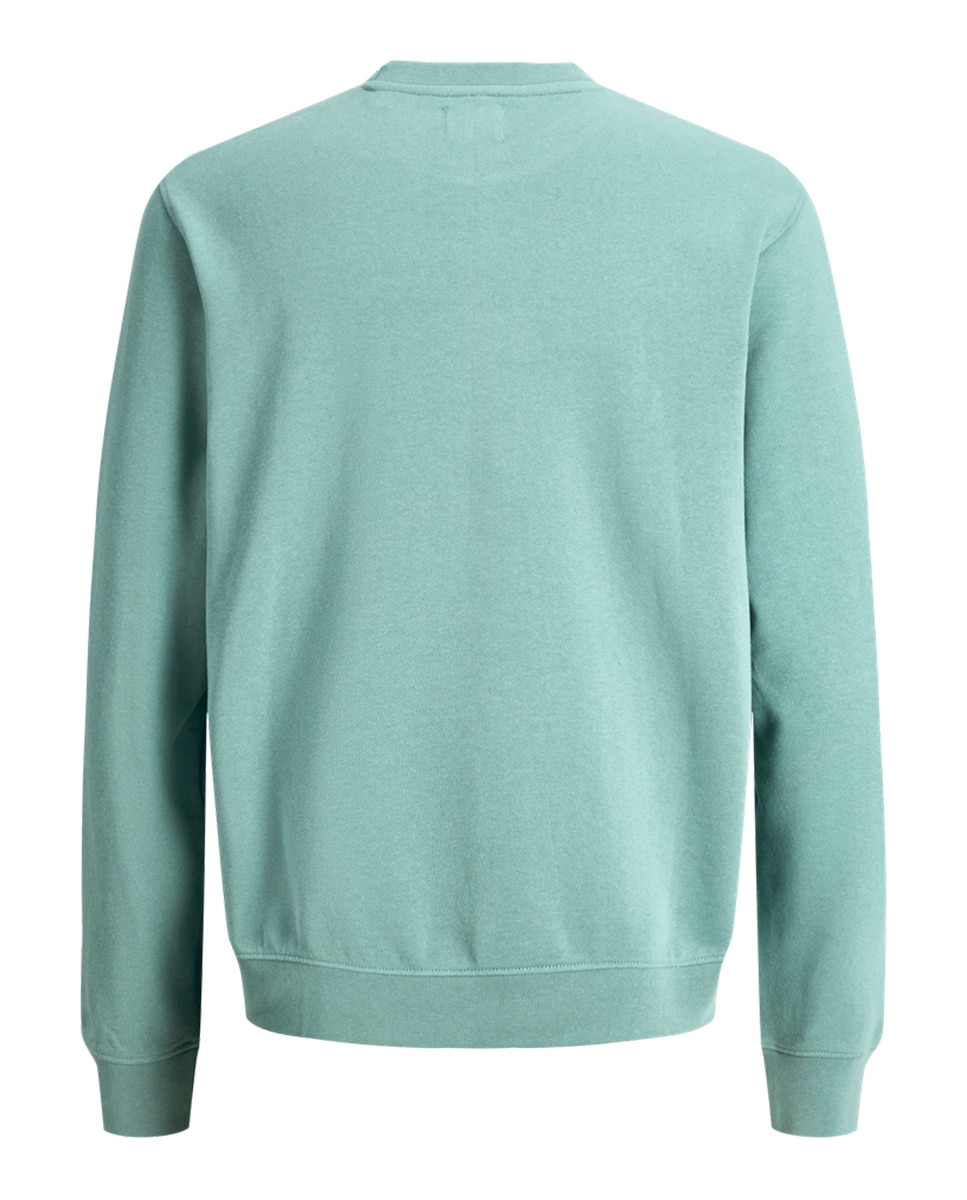 Sweatshirt Lisa sem Capuz e com Pequeno Logótipo Lateral Verde Água-7