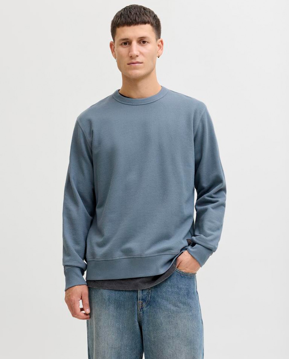 Sudadera de hombre sin capucha lisa - Jack & Jones - Azul Azul-1