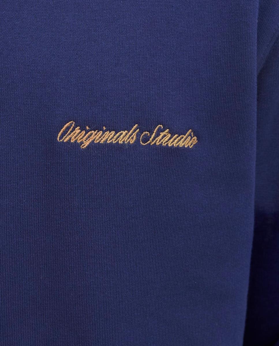 Sweatshirt com Gola Alta e Fecho de Correr Azul-4