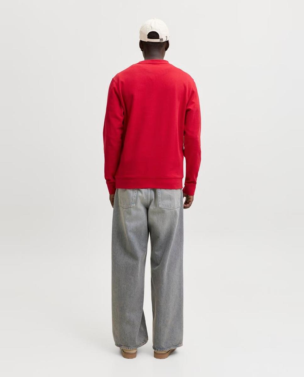 Sudadera de hombre cuello redondo con logo lateral - Jack & Jones - Rojo Rojo-2