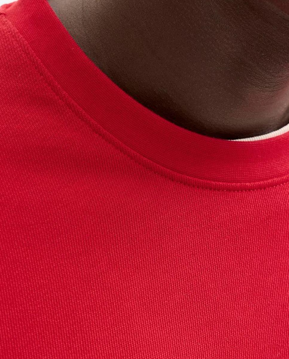 Sudadera de hombre cuello redondo con logo lateral - Jack & Jones - Rojo Rojo-4