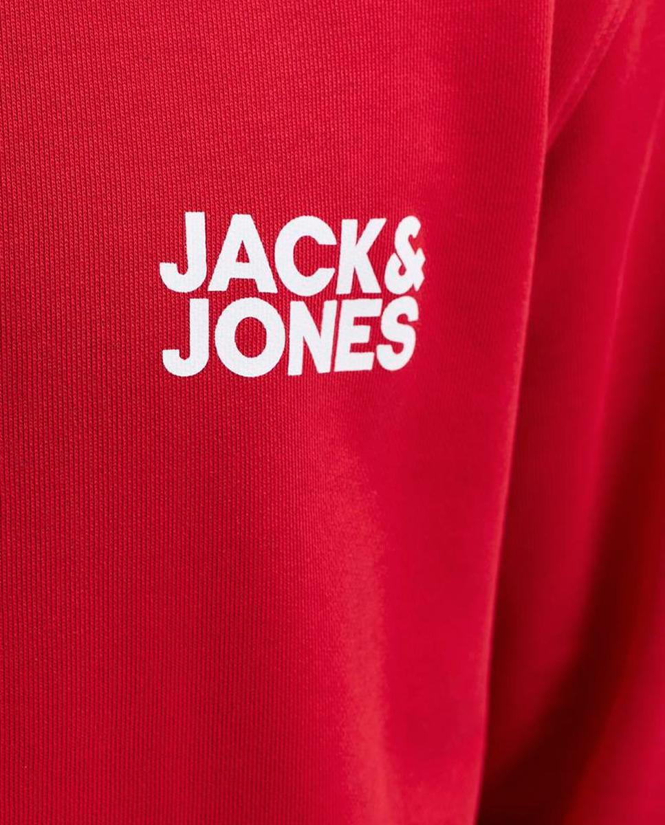 Sudadera de hombre cuello redondo con logo lateral - Jack & Jones - Rojo Rojo-5