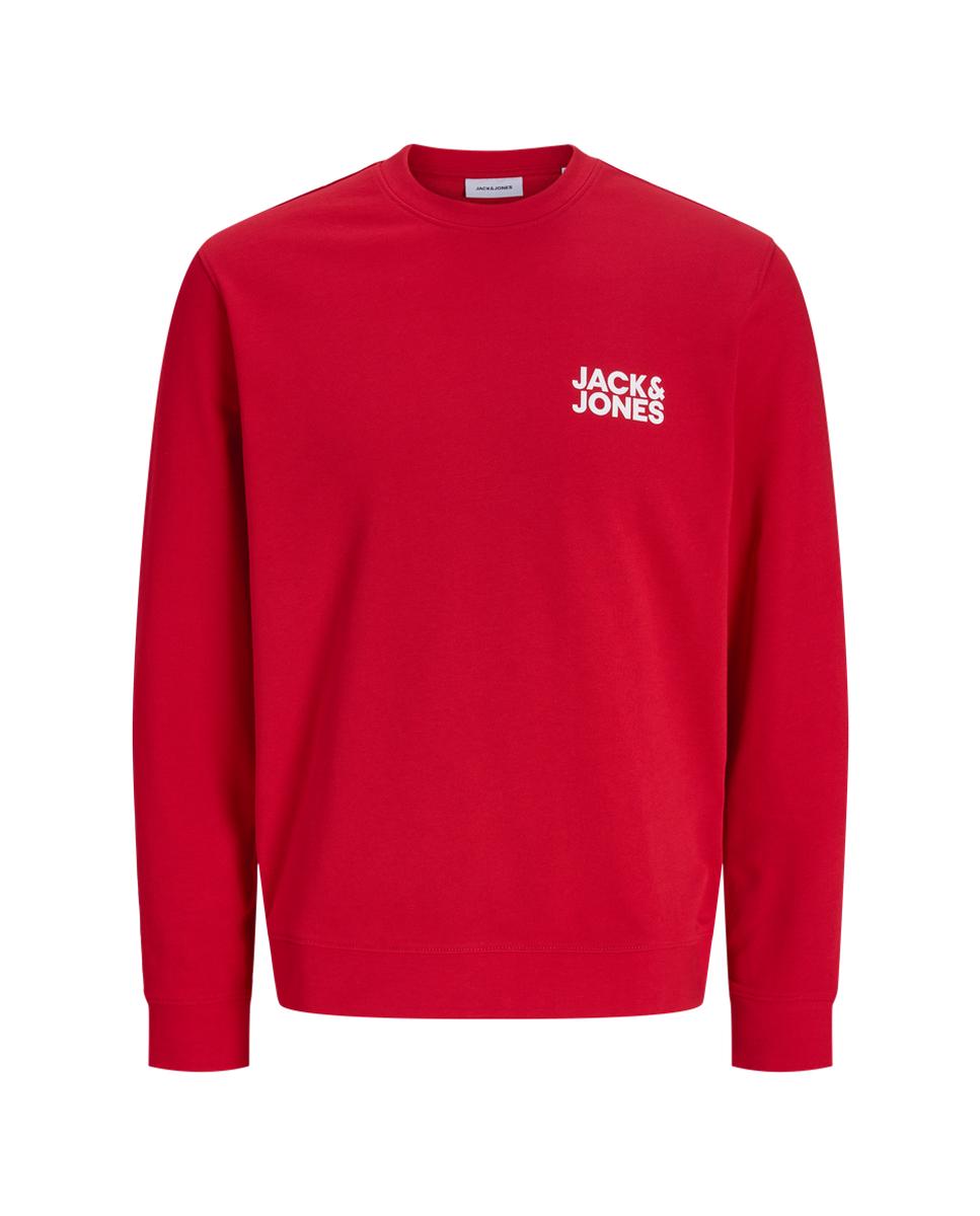 Sudadera de hombre cuello redondo con logo lateral - Jack & Jones - Rojo Rojo-6